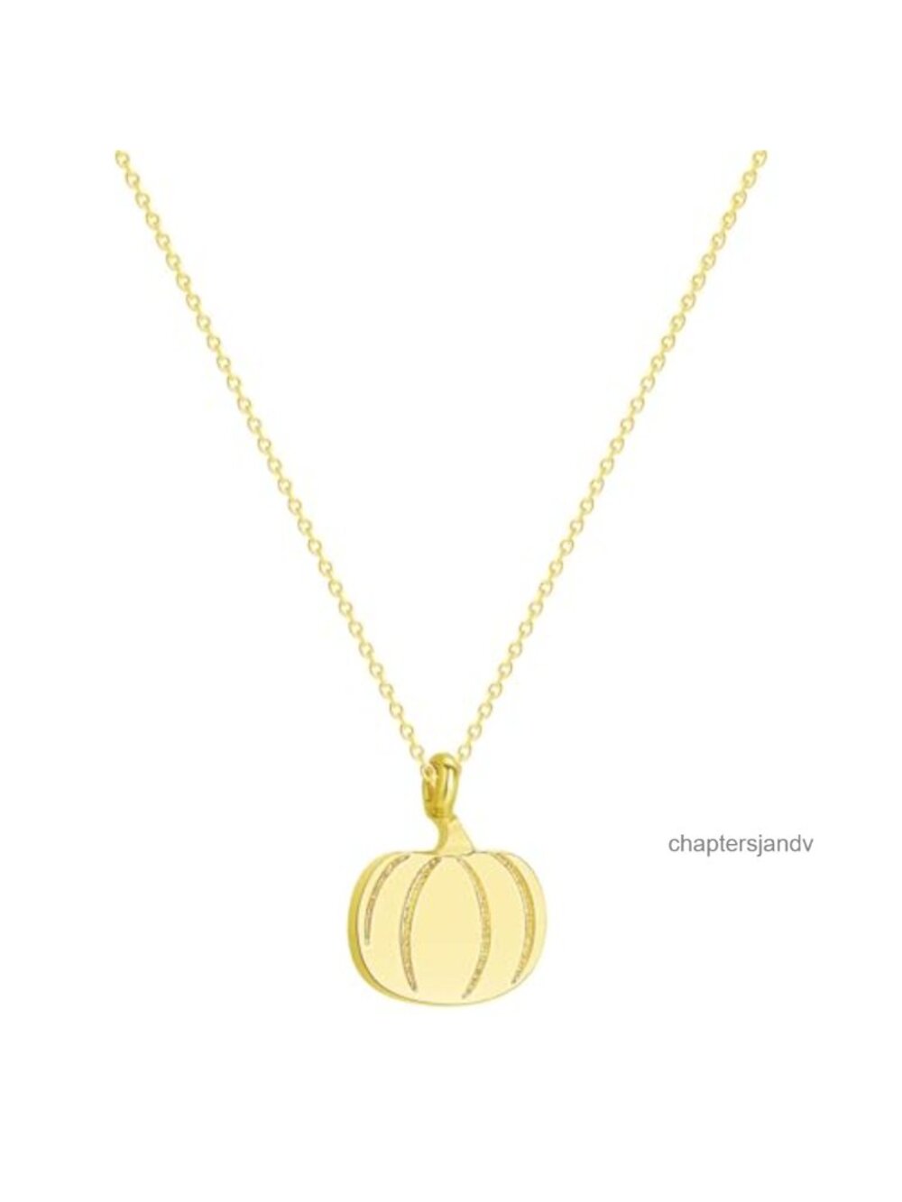 Small Pumpkin Necklace 18K Gold Plated Stainless Steel Minimalist Fall Jewelry
